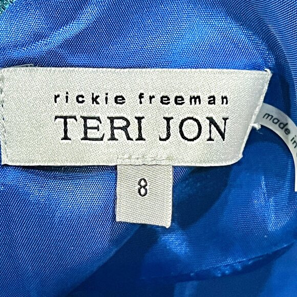 Rickie Freeman TERI JON Floral Bodycon Cocktail Dress A-Line Midi RUNS SMALL - Picture 5 of 9